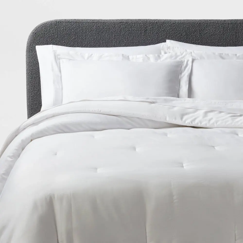 Threshold Cotton Sateen Comforter Set Luxe Embroidered Threshold Cotton Sateen Comforter Set Luxe Embroidered
