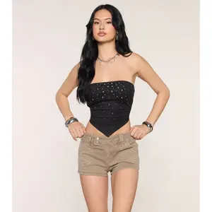 Sultry Serve Studded Cropped Tube Top