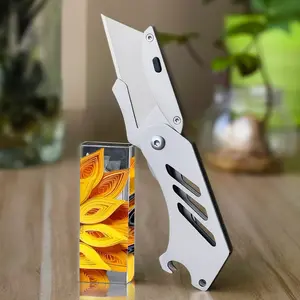 Portable Utility Knife with Detachable Blade, Replaceable Blades, Multitool Blades, 420 Steel, Hanging Pants Design, Bottle Opener, Outdoor & Office Tool, Home Student Safetyknife, Stainless Steel Tool, Multifunctional Tool, Outdoor Tools, Portable Knives
