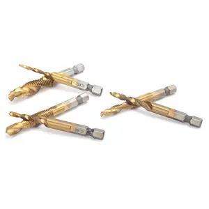 Drill Taps Tapping Tool Set, Combination Drill Tap Bits Set, M3, M4, M5, M6, M8, M10 Steel Taps, Power Tool Accessories