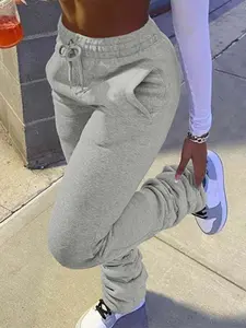 Women's Casual Loose-Fit Jogger Pants with Slant Pockets & Drawstring Waist - Straight-Leg Design, Machine Washable, All-Season Comfort for Spring, Summer & Transitional Weather, Jogging Pants, Sporty Outfit Pants, Soft Fabric