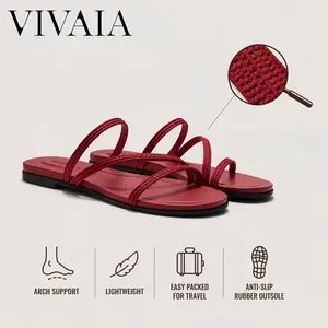 VIVAIA Women's Arch Support Miami Square-Toe Summer Slippers, Comfortable Slippers, Summer Shoes, Summer Essentials, Suitable for beach, vacations, parties (DELIA, CARLA, DOROTHY) tiktokshopspringglowup summerwins