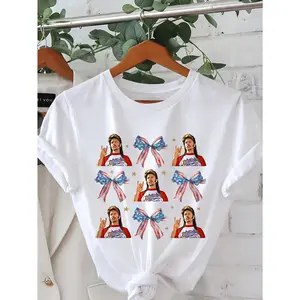 Joe Dirt 4th of July Graphic T-Shirt, Short Sleeve Crew Neck Casual Top, Summer and Spring, Women's Clothing