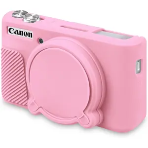 Camera Case for  PowerShot SX740/ SX730 Digital Camera, SX740 Camera Soft Case Cover Rubber Camera Sleeve with Removable Lens Cover, Pink