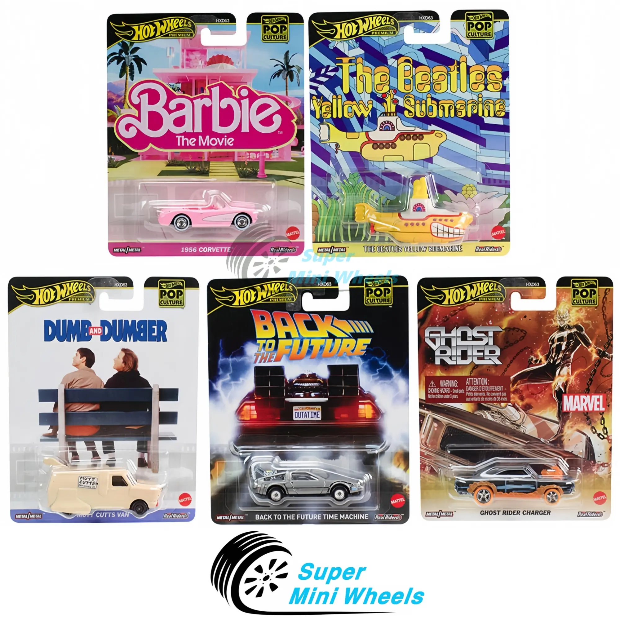 Hot Wheels 1:64 Pop Culture 2025 H Case 5 Cars Set