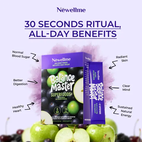 Apple Cider Vinegar Superfood Powder, specially formulated to support blood sugar balance and gut health—provides potent antioxidant support and nourishes the gut microbiome.