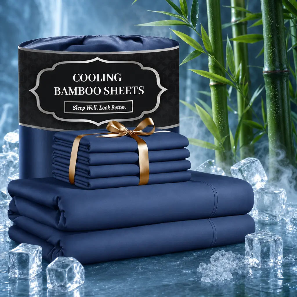4/6pcs Extra Deep Pocket Sheets Bamboo Bed Sheet Set - kids & Pillowcase Set,Comfy Breathable Cooling Hotel Luxury Bedding for Women, Men and kids- Pockets, Ultra-Soft, Wrinkle Free