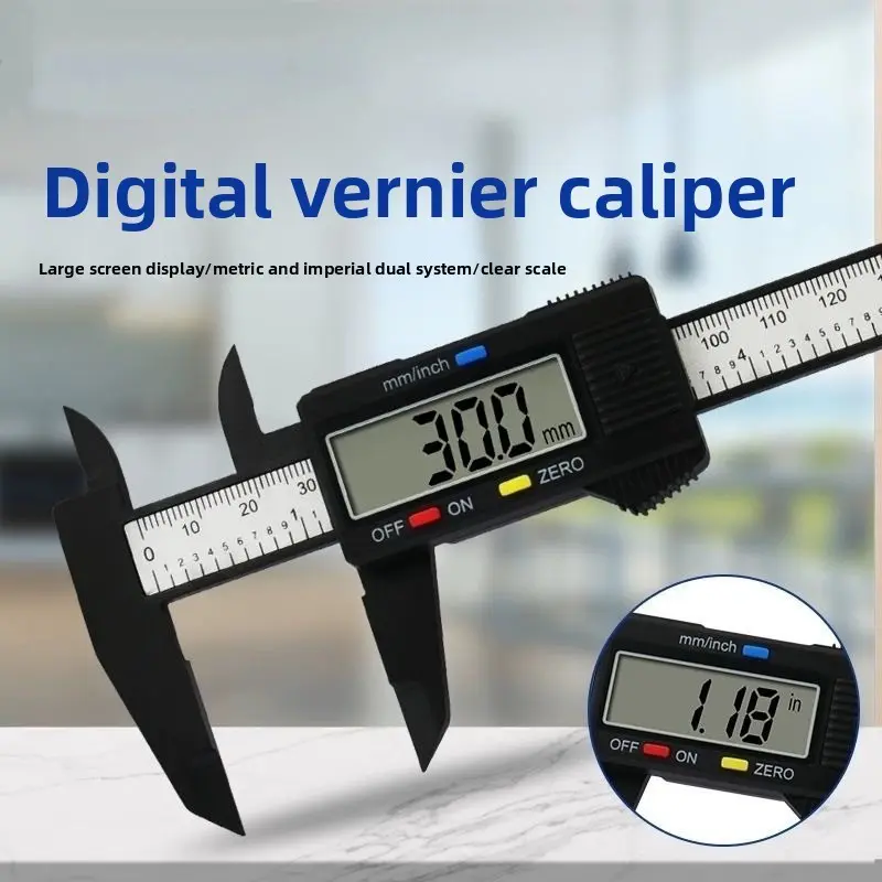 Digital Caliper With Large LCD Screen, Electronic Digital Calipers, 1 Count Plastic Vernier Calipers, Caliper Measuring Tool, Measuring Instrument, With Inch/mm Conversion