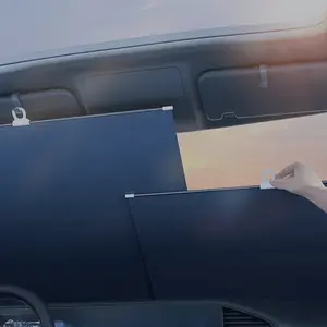 Car Window Sunshade Roller Blind, Summer Design for Heat Protection and Insulation, Ideal for Blocking Front Windshield Sunlight, Collapsible Window Sunshade