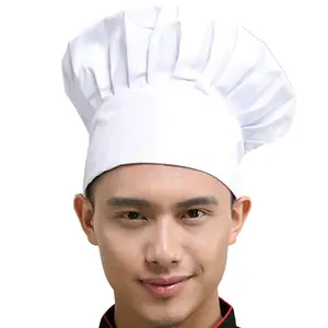 Hyzrz Chef Hat Adult Adjustable Elastic Baker Kitchen Cooking Chef Cap for Adult/Kids One Size White