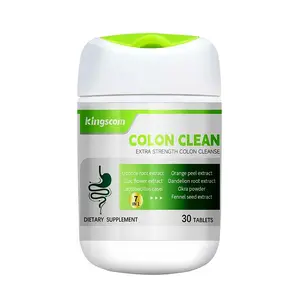 Kingscom Advanced Colon Cleanse - Okra Fiber Formula 30 Tablets Caffeine-Free Gut Health Detox Support Natural Dietary Supplement Healthcare Optimum Fitness Extra Strength Digestive System Vitamin Edible Bathroom
