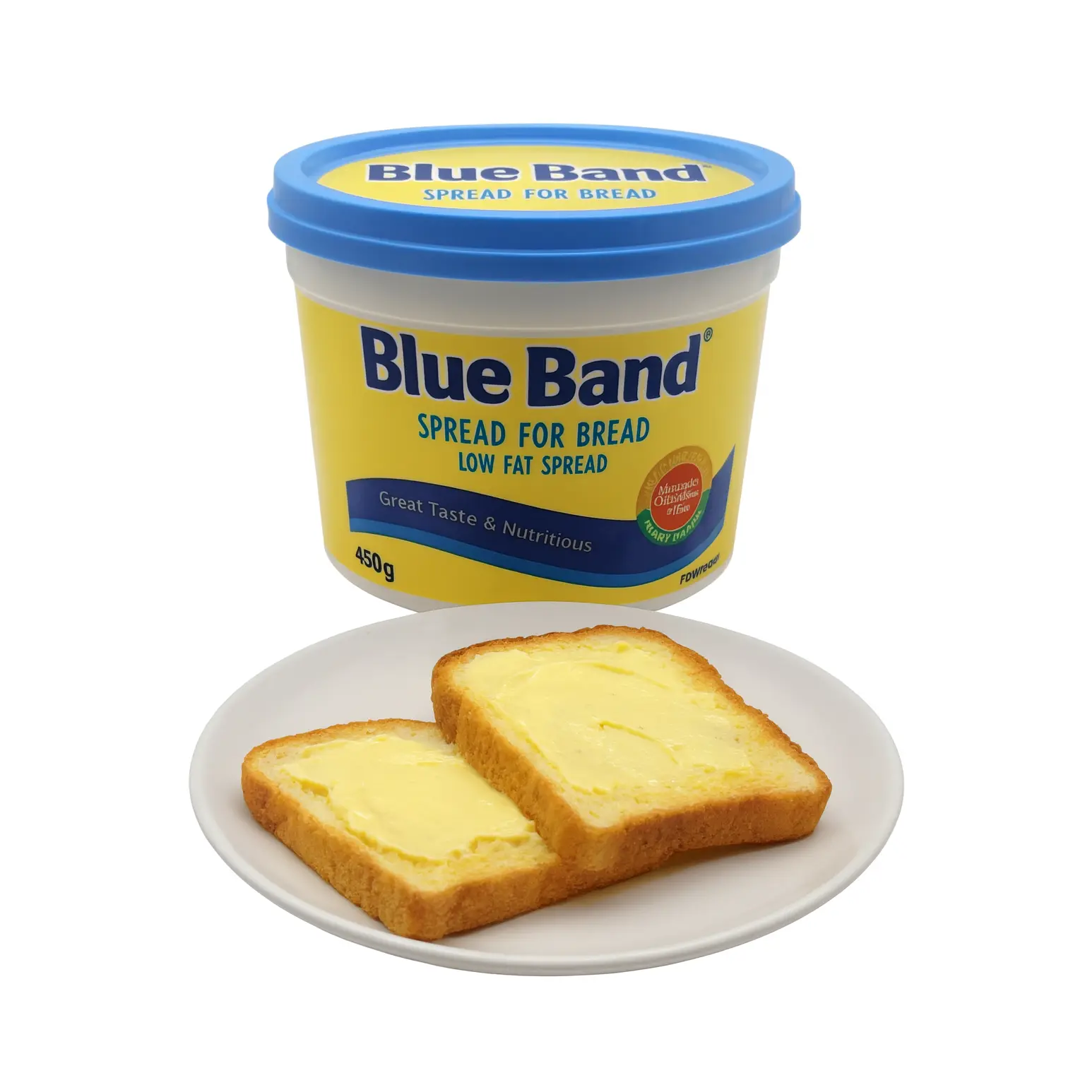 Blue Band Creamy Low Fat Cholesterol Free Salt-Free Vitamin-Rich Butter Spread, 450g - Ideal for Baking, Suitable for Cupboard Storage