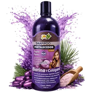 1000ML Biotin & Collagen Strengthening Shampoo with Herbal Extracts 1 Liter (33.9 fl oz) | Botanical Hair Cleanser for Smooth, Soft, Fuller-Looking Hair & Natural Shine