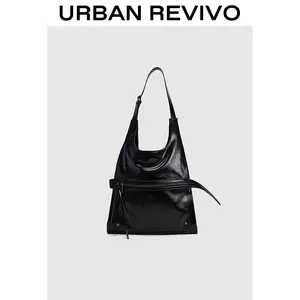 URBAN REVIVO Women's Elegant Adjustable Strap High-Capacity Crossbody Bag - Zipper-Closure Commuter Purse, Cold Wash, Do Not Dry Clean - UAWB50107
