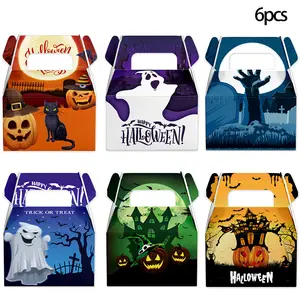 Halloween Candy Boxes Set of 6, Gift Packaging for Halloween Treats, Decorative Snack Bags for Parties, Party Props and Decoration Supplies