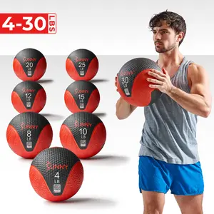 Sunny Health & Fitness Textured Weighted Medicine Ball, Home Gym Workout Fitness, Non-Slip Sweat & Water-Resistant, Core Strength, Balance & Rehab Training, Indoor/Outdoor Use, 4-30 lbs Options