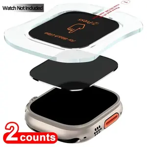 Privacy Tempered Glass Film, 2 Counts HD Clear Protective Anti-spy Screen Protector Cover, Smart Watch Accessories Compatible with Apple Watch Ultra/Ultra 2 49mm, Smartwatch Face Covers