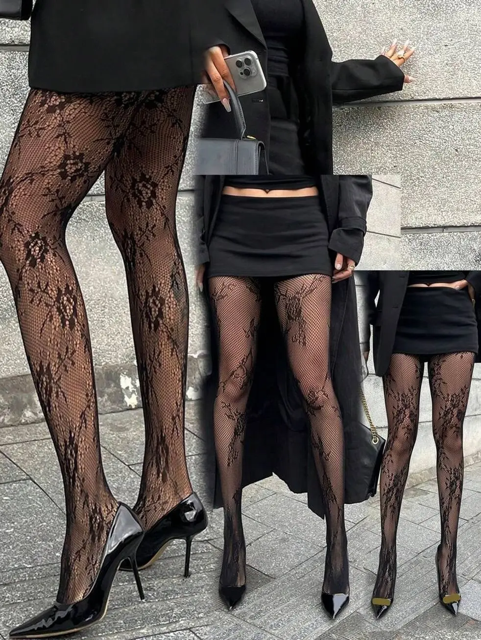 Lace Detail Leggings, Stretchy Casual Everyday Tights, Fashion Slim Fit Yoga Pants for Women