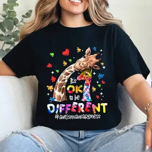 You can make unique T-shirts that reflect your individuality, puzzle pattern T-shirts, autism support gifts, unisex T-shirts, cute animal pattern T-shirts
