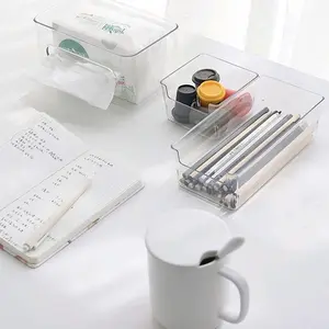 6pcs Acrylic Drawer Organizer Box Set, Cosmetic Storage Container, Desktop Junk Organization, Office Stationery Holder, Desk Makeup Organizer