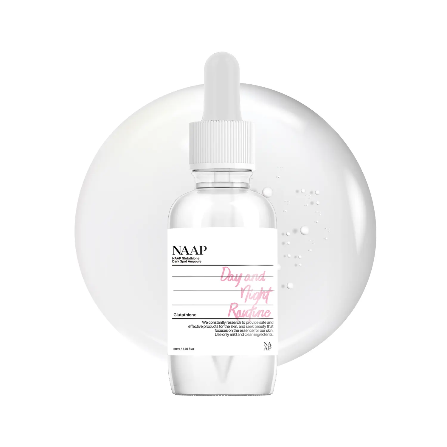 NAAP Gluthathione Dark Spot Ampoule, 30ml / 1.01 fl. oz | Bright, Clear & Blemish-Free Skin, Plant-derived Ingredients, Hydrating, Non-greasy Ampoule, Korean Skin Care