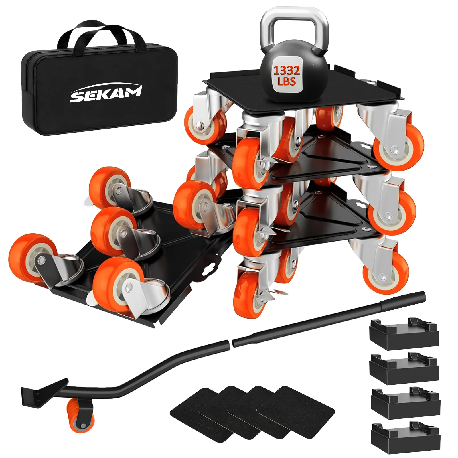 SEKAM Furniture Moving and Raising Tool Set, 360° Rotatable Furniture Moving Tool, Furniture Moving Wheel, Furniture Moving Tool for Bed, Sofa, Desk