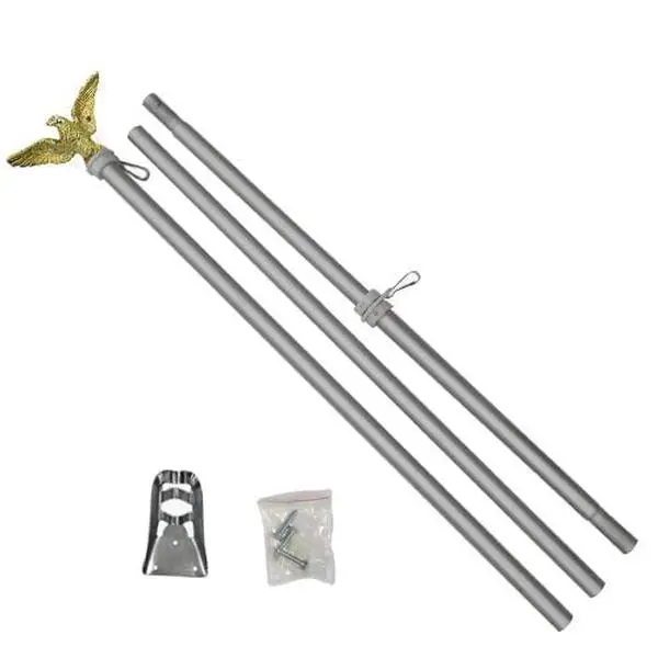 6ft Aluminum Outdoor Flagpole with Bald Eagle Top - Home Improvement, Garden Decor Accessory