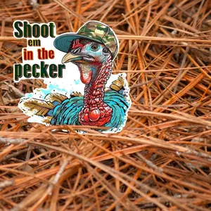 Funny Turkey Hunter Decal, Hunter Gift, Hunter Sticker, Laptop Water Bottle Decal Sticker