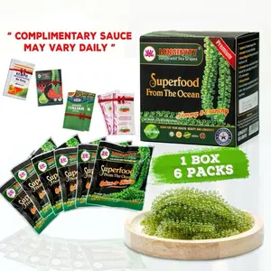 Longevity Dehydrated Sea Grapes 6 Packs of 4.23 oz Green Caviar Umibudo Latok Seaweed Organic Premium Quality Crunchy Flavor Superfood From The Ocean