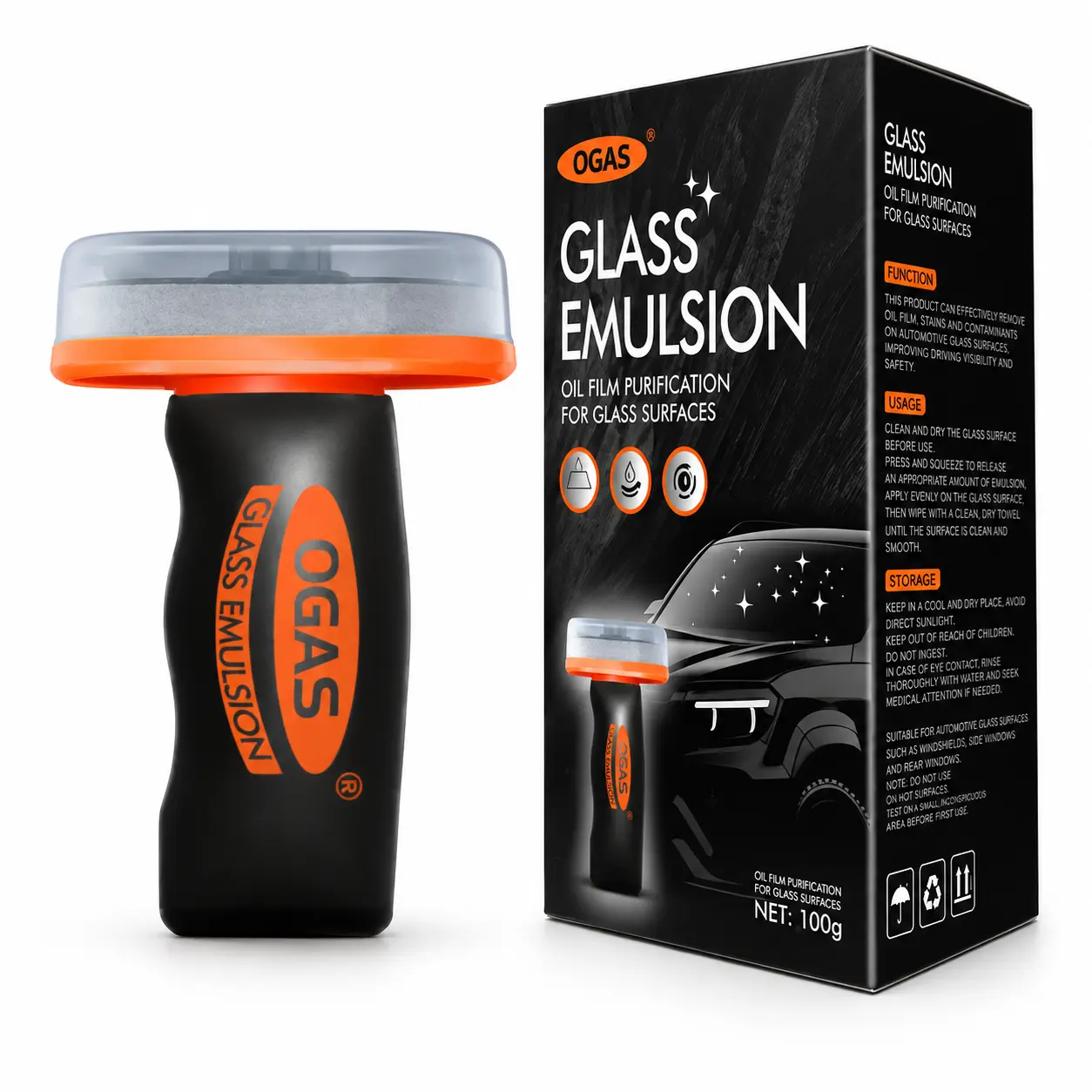Car Windshield Oil Film Remover - Biodegradable Glass Emulsion Formula Car Detailing Products, Vehicle Cleaner for Stubborn Road Grime Oil Removal, Streak-Free Auto Glass Cleaner for Unobstructed View & Safe Driving