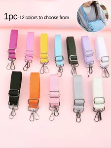 1pc Solid Color Lightweight Adjustable Diy Shoulder Strap, Portable And Durable Bag Strap, Wallet Shoulder Strap Replacement Diagonal Bag Strap, Guitar Strap, Water Cup Strap, Purse Shoulder Straps, (12 colors)