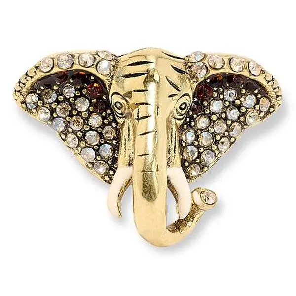 Heidi Daus Three's a Charm Crystal Elephant Ring