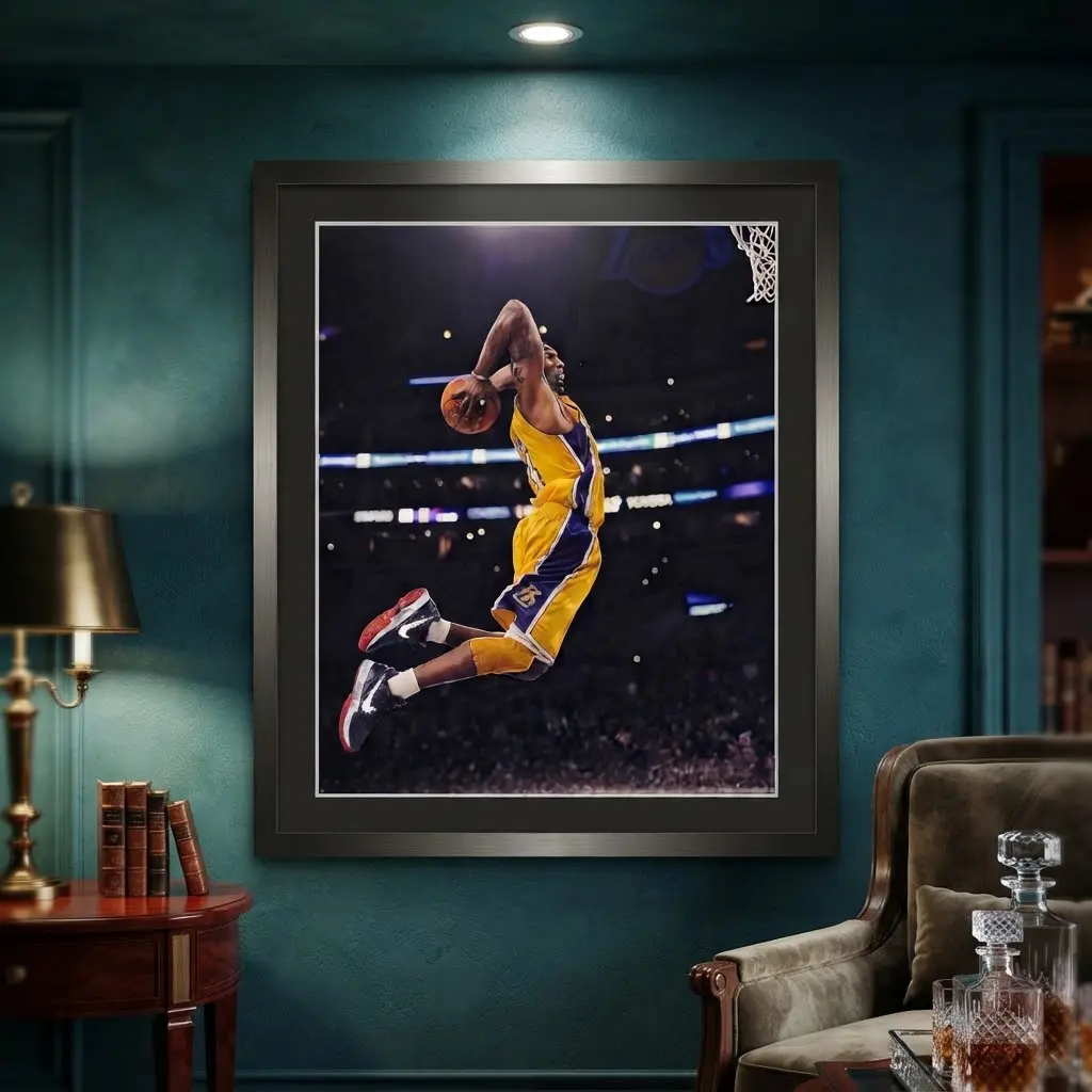 Kobe Bryant Lakers Dunk Los Angeles NBA Action Poster