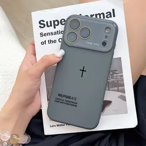 Niche Minimalist Cross Dopamine Ins Style Solid Color Phone Case with Ultra Skin friendly Touch All Inclusive Lens Phone Case Suitable for Apple 17 16 15 14 13 12