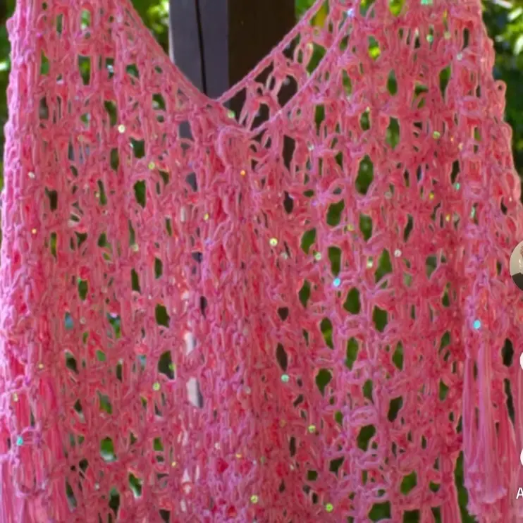 Women's Pink Sequin Poncho, Sparkly Loose-Fit Outerwear for Casual Occasions