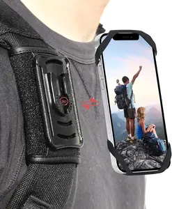 Phone Clamp Mount,Backpack Cellphone Holder,Backpack Strap Clip with Detachable for Hiking/Climbing/Outdoor