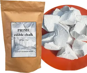 Prime Edible Chalk – Natural Crunchy White Chalk Chunks for Eating, Pica Cravings & ASMR – Pure Ukrainian – Eco Kraft Packaging – 4oz (115g)