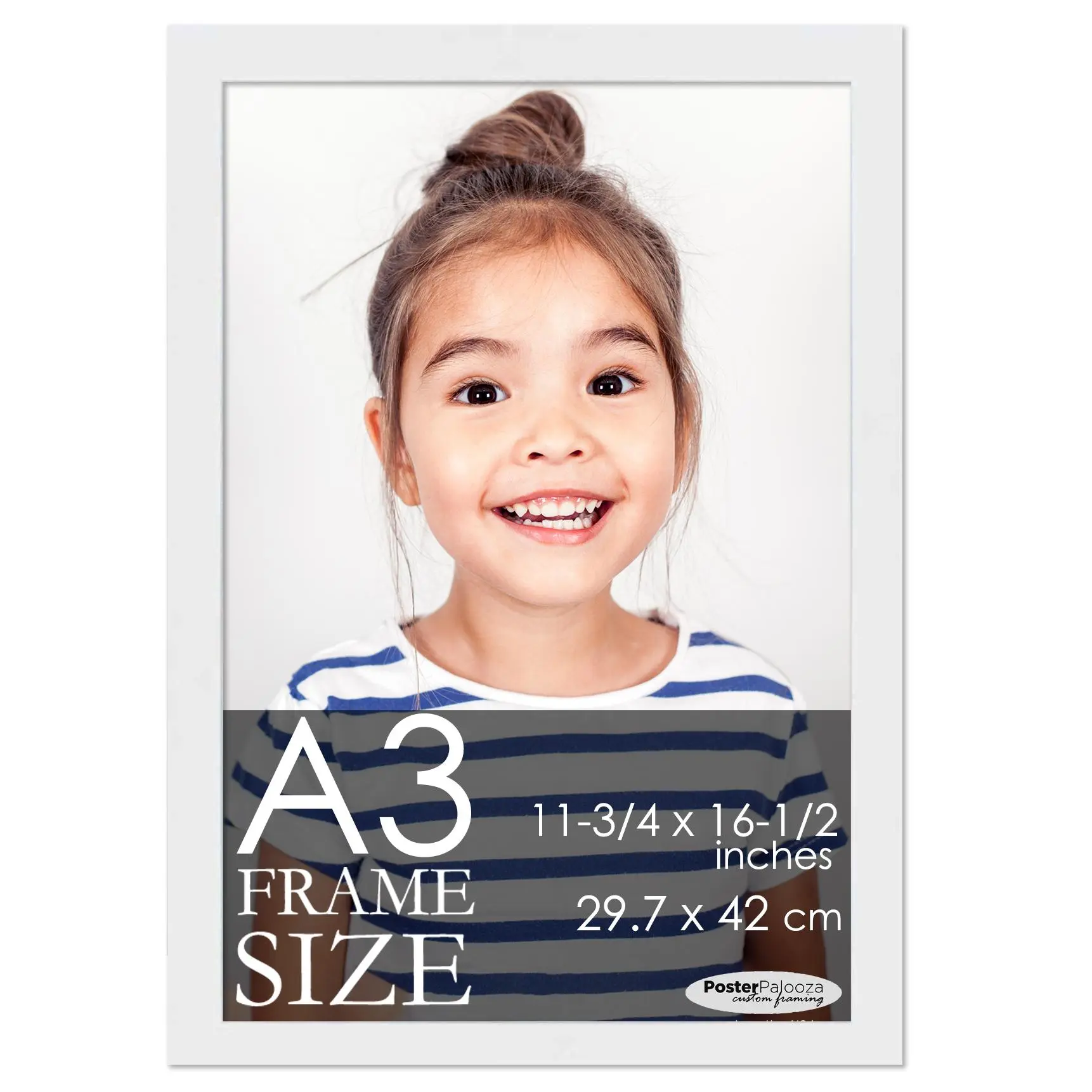 A3 Frame White Wood 11.75x16.5 Frame - Contemporary Wood A3 Picture Frame, UV Acrylic