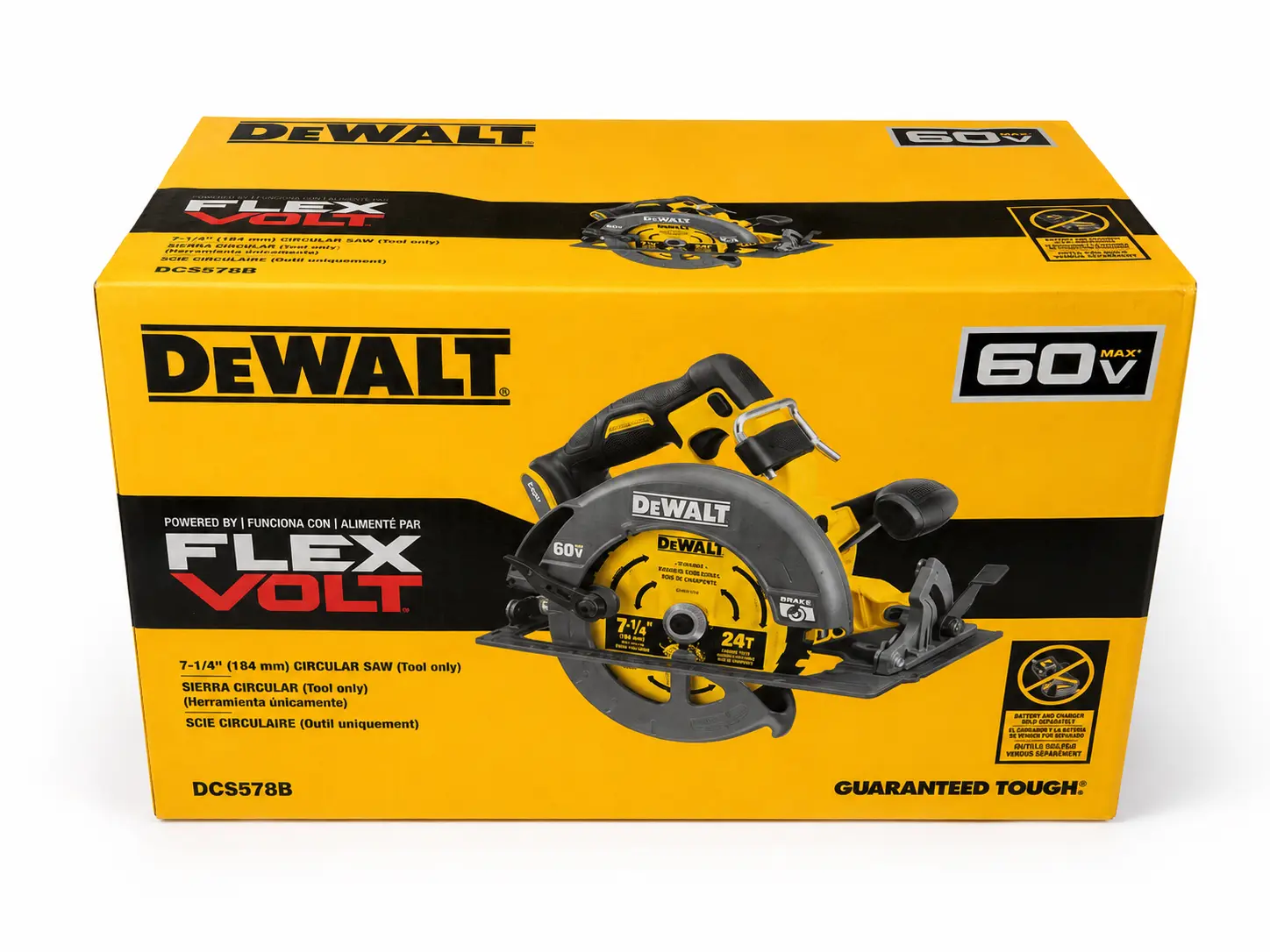 DEWALT DCS578B FLEXVOLT 60V MAX 7-1/4” Brushless Circular Saw w/ Electric Brake (Tool Only)