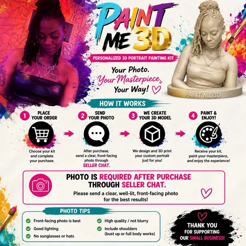 Paint Me 3D – Personalized 3D Portrait Painting Kit | Made From Your Photo