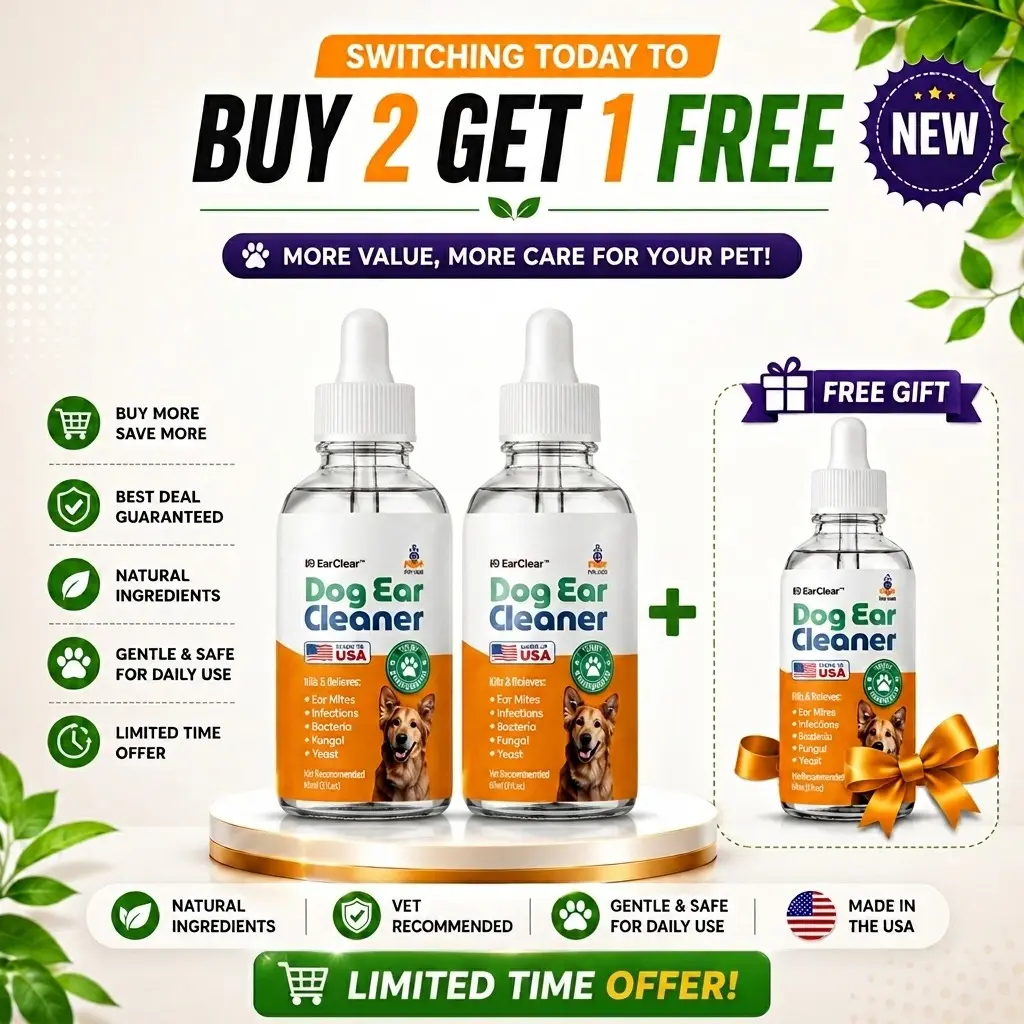 K9 EarClear Natural Ear Drops for Dogs - Soothes Irritation & Itching - Made in USA - Pet Grooming Supplement - 1oz Dropper Bottle