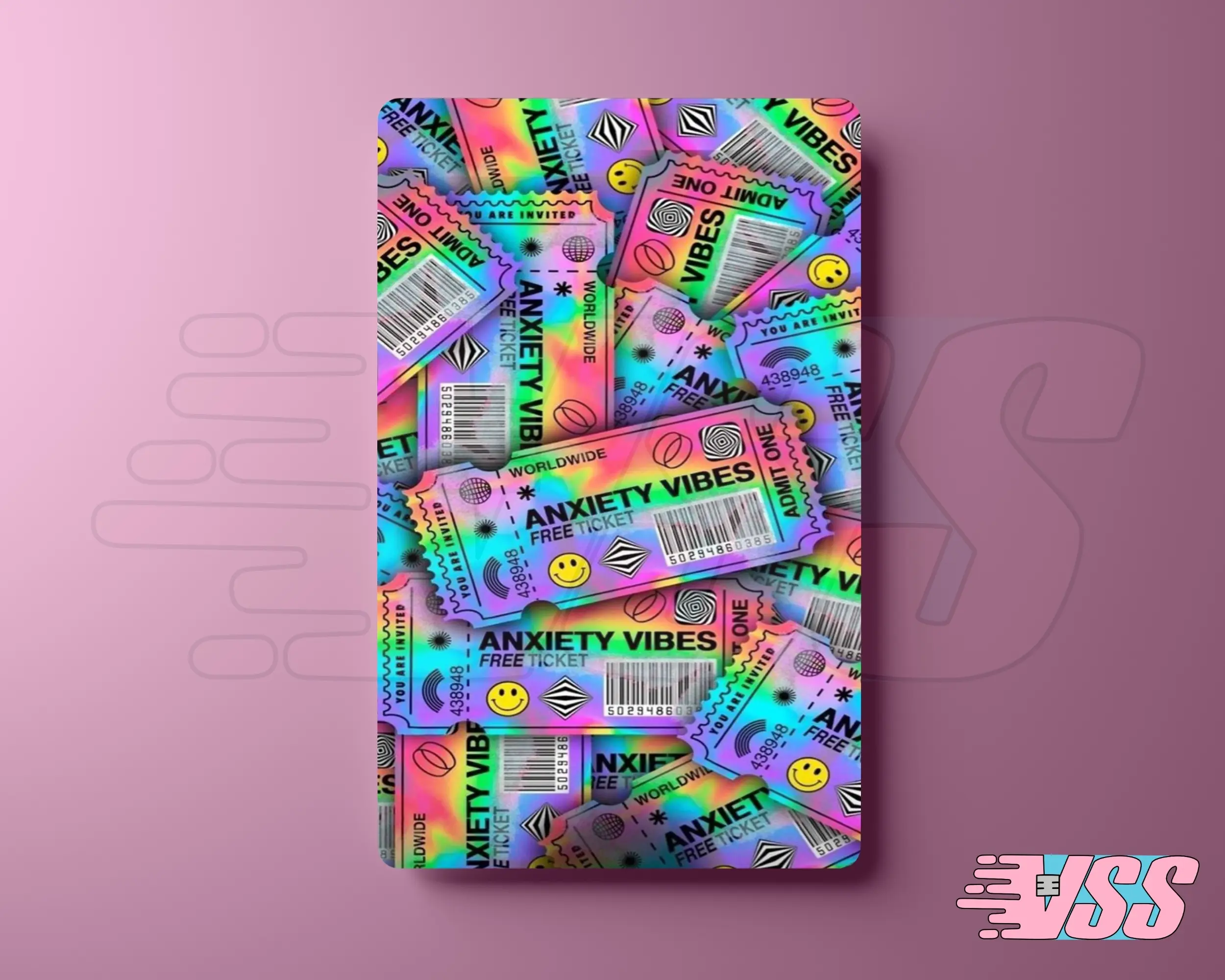 Anxiety Vibes card cover Funny Debit Credit Card Cover Sticker