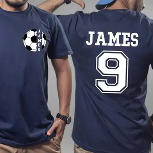 Personalized Soccer T-Shirt,Custom Soccer Name Number Tshirt,Soccer Mom Tee,Soccer Team T-Shirt,Birthday Gift Boy Tshirt,Custom Age Birthday