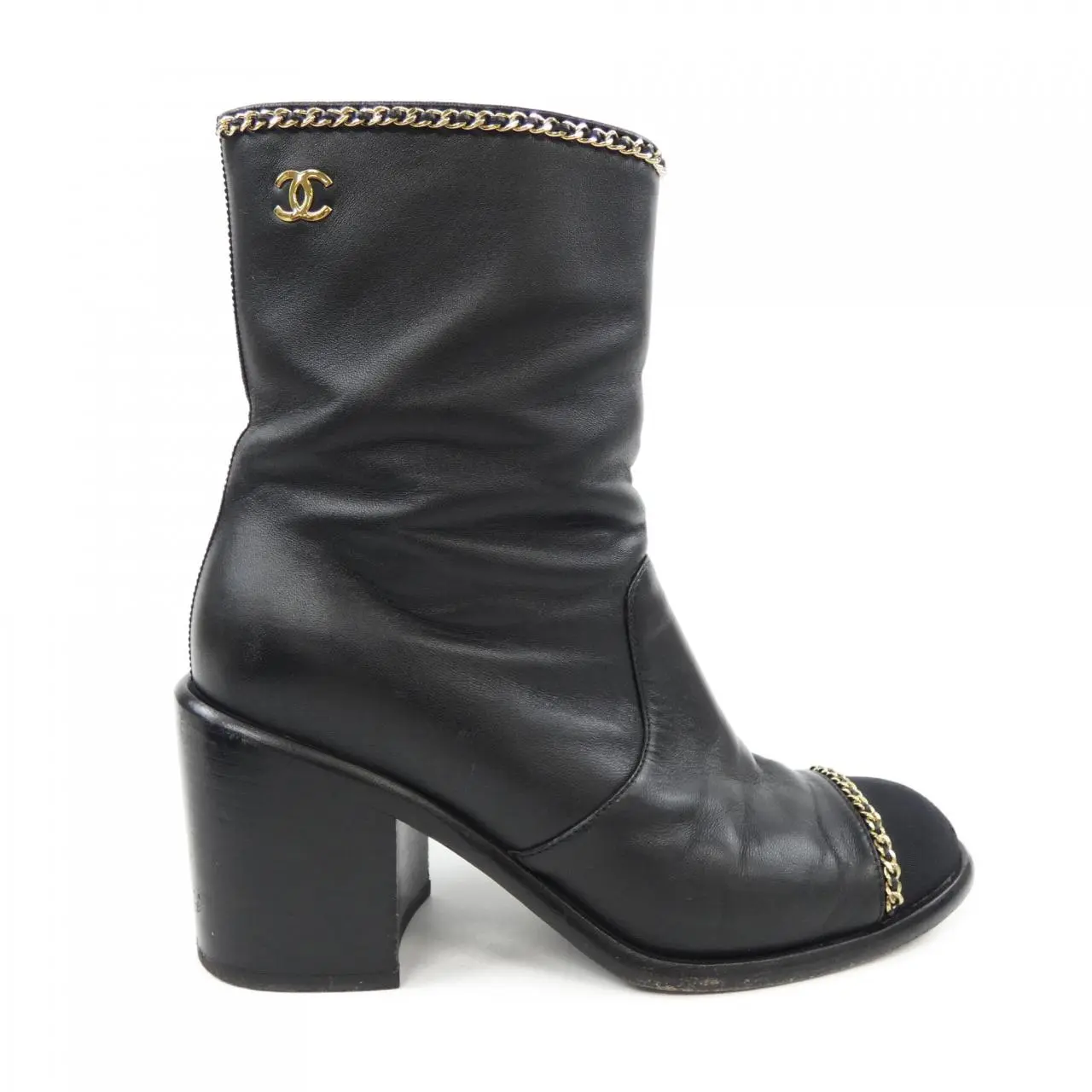 Pre-owned CHANEL Lambskin Small Leather Goods Ankle Boots