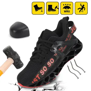 Men's & Women's Steel Toe Work Sneakers Safety Footwear with Puncture Proof Comfortable Rubber Sole for Industrial non slip work shoes steel toe shoes