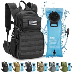 Tactical Hydration Backpack with 3L TPU Water Bladder, 22L Hiking Backpack for Men Women, Heavy Duty Molle Water Backpack with Multiple Compartments for Cycling Running Hunting Camping