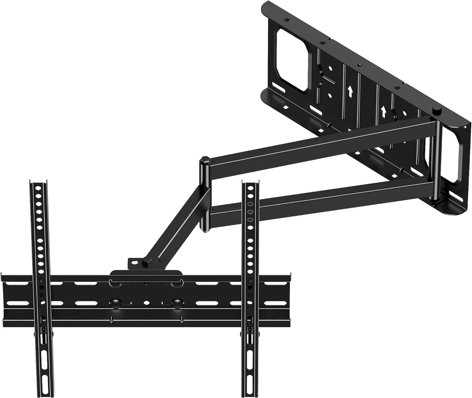 Carbon Steel Forged Full Motion TV Wall Mount with Articulation, 25.6 Inch Long Telescopic Arm, Fits 26-80" Flat/Curved TVs, Swivel/Tilt, VESA 600x400mm, 110lbs Capacity, Retracts 2.8" to Save Space, Cable Management, Corner Compatible