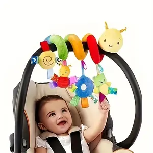 Youngster's Toy Cart Pendant Sensory Spiral Plush, Random Color Ribbon Hanging, Perfect for Thanksgiving, Christmas, Easter, Halloween Gifts