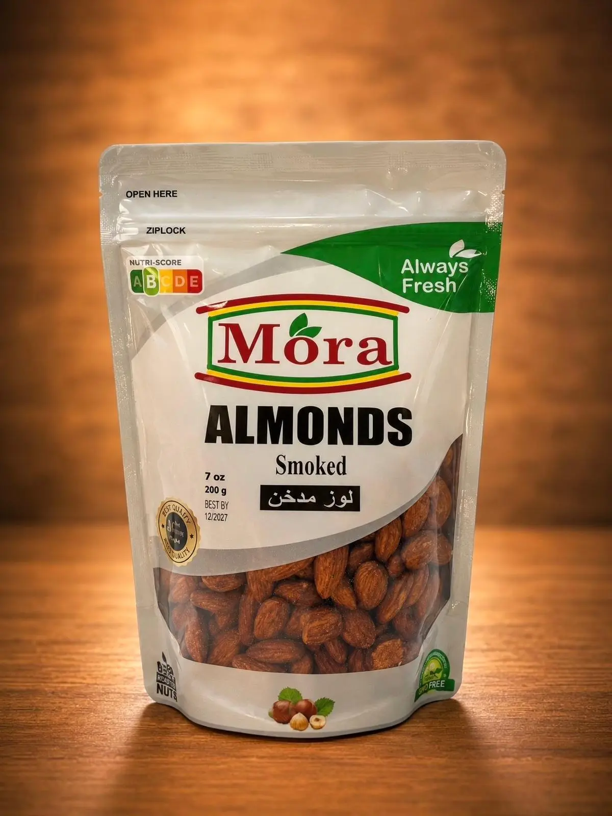 Mora Smoked Daily Fresh Roasted Almonds, Gourmet Snack Nuts for Daily Enjoyment