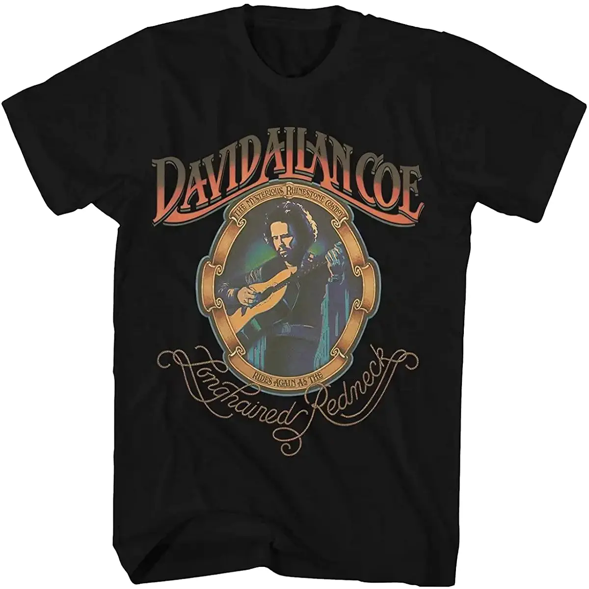 David Allan Coe Longhaired Redneck Live In Concert Black Unisex T-Shirt One Side Print, Comfort Cotton, Casual Style, Short Sleeve Crew Neck Tee Gift